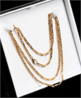 18K ITALIAN GOLD DOUBLE FIGARO LINK NECKLACE