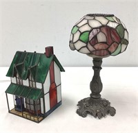 Stained Glass House Lamp and Tealight Holder