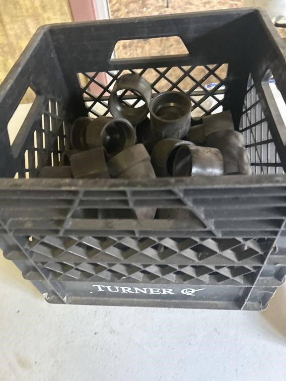 Turner milk crate and plastic pipe fittings