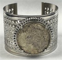 Peace Silver Dollar w/ Luster in Bracelet