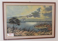 Lot #3531 - Original Oil on canvas of flying