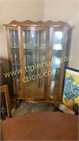 Oak corner curio cabinet