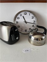 Toaster, Tea Kettle, & Kitchen Clock