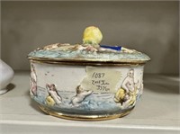 Italy Porcelain Cherub Box