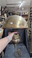 Brass Color Hanging Electric Light, Needs Rewired
