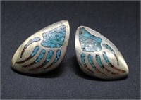 S.W. / N.A. Turquoise Bear Paw Earrings