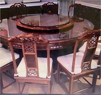 Rosewood Table with 10 chairs