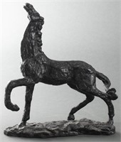 Brutalist Bronze Sculpture of Horse