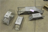 (4) Live Traps Approx 31"x7"x7", 2-17"x6"x6" & 17"