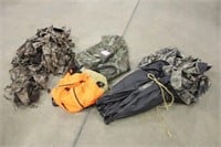 Hunting Blind, Gilly Suit, Camo Netting & Orange