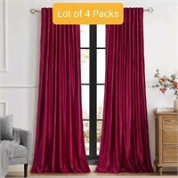 Lot of 4 Packs - Primrose Ruby Red Curtains 108" x