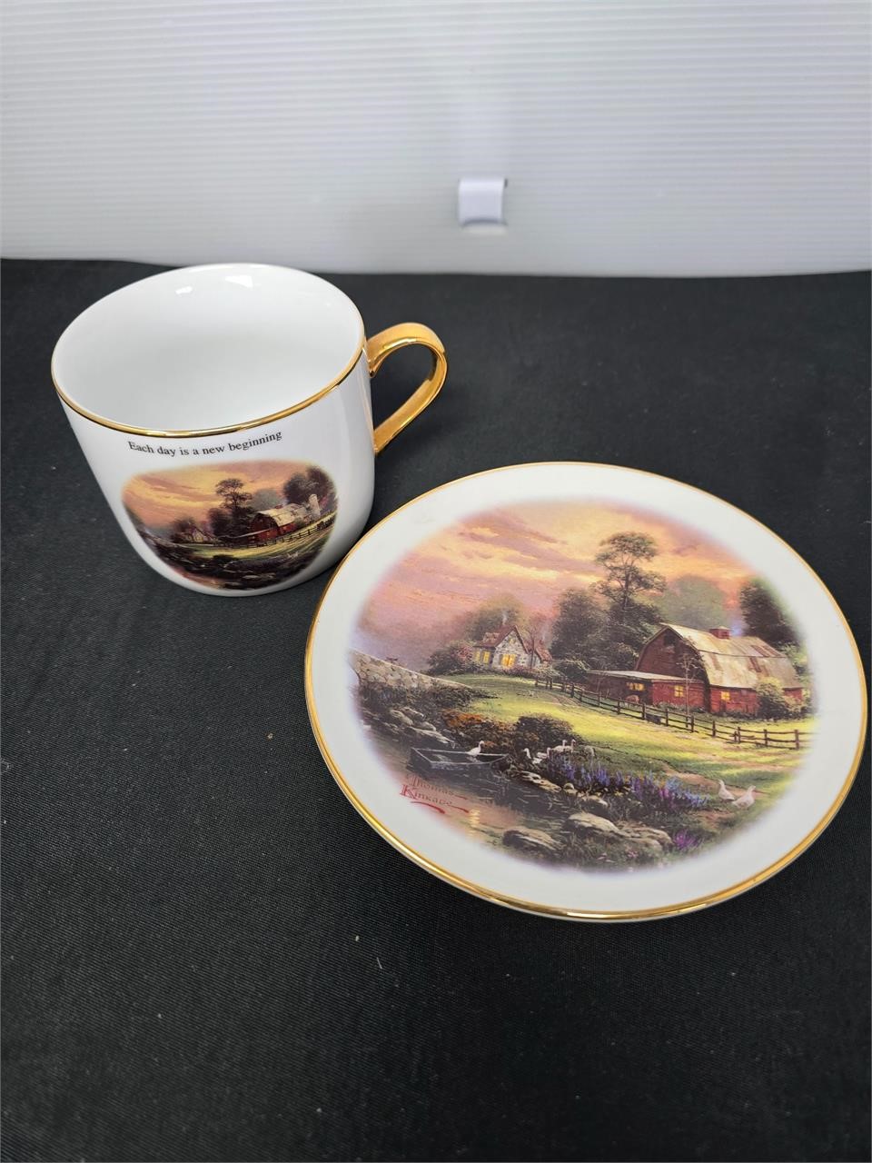 Vintage Thomas Kinkade Cup & Saucer Set