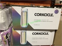 Corkcicle stemless flute glass sets (2 pack prism)