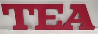 (II) Tea Wooden Red Wall Hanging Letters