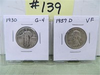 1930 Standing Lib, 1957d Wash Quarters