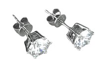 925S 1.0ct Moissanite Diamond Stud Earrings