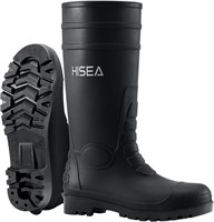 HISEA Men's Steel Toe Rain Boots  10 Black