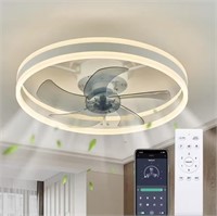 20 in. LED Indoor White Ceiling Fan with Dimmable