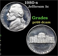 Proof 1980-s Jefferson Nickel 5c Grades GEM++ Proo