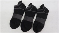 3-Pk Black/Grey Ankle Socks