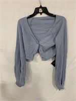 WOMENS KNITTED LONG SLEEVE CARDIGAN SMALL BLUE