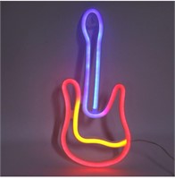 ($16) Neon Signs for Wall Decor, Guitar Neon Sign