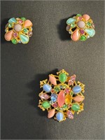 Set of Costume Brooch&Clip On Earrings by Ben Amun