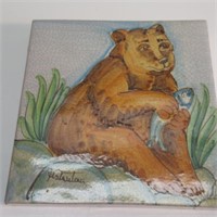 FRANANTONI ITALY BEAR TILE. 8" SQUARE. NICE.