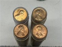 4 Rolls UNC Pennies 1983, 1971-D, 1981, 1960-D