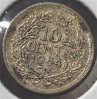 Silver 1944 WWII Netherlands coin