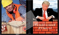 Donald Trump Building a Wall parody card