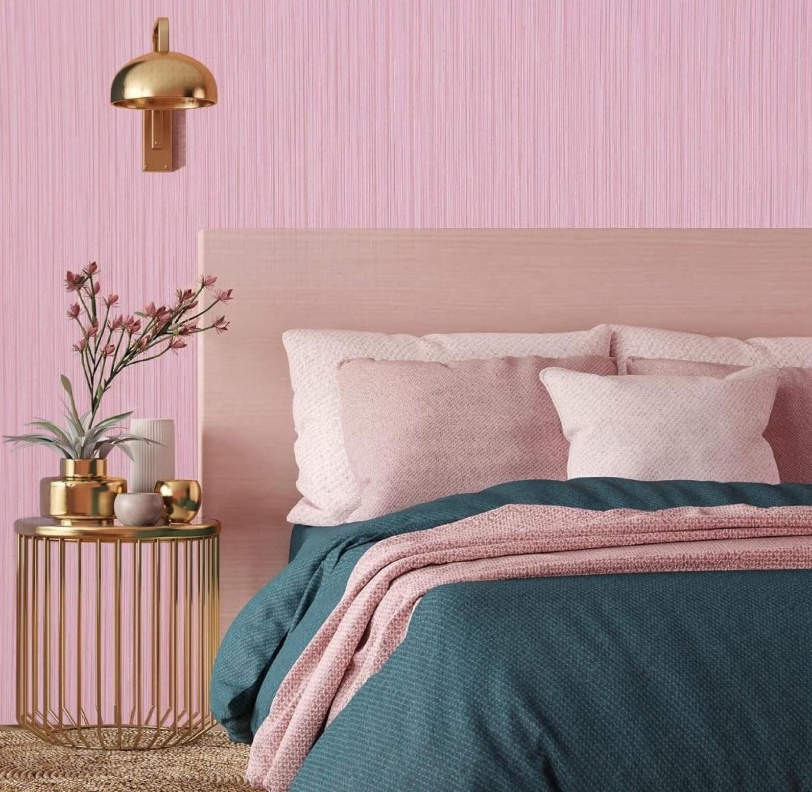 9 JUMBO ROLLS PINK Stripe Peel & Stick Wallpaper