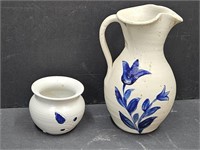 Williamsburg 7 1/2" h Pottery Vase & 4" Vase