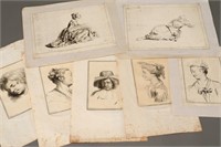 Five 18th Century French Engravings after Watteau,