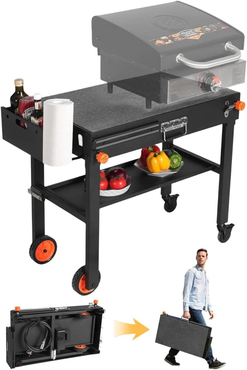 Blackstone Grill Stand  BBQ Prep Table With Wheels