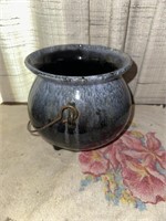 Glass pot with egg basket