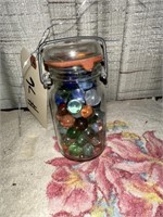 Small mason jar of marbles