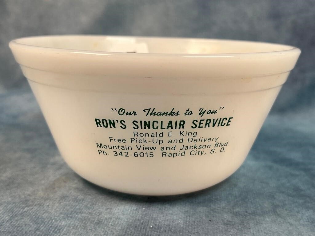 Heat Proof Advertising Bowl Ron's Sinclair Service