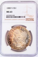 Coin 1880-S  Morgan Silver Dollar NGC MS63