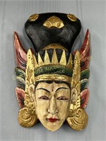 Wooden mask, Masque en bois, 9" x 13"