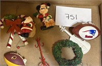 Mixed Christmas Ornaments; Mickey; Football & More