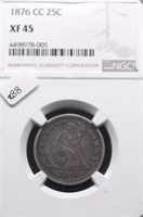 1876 CC NGC XF 45 SEATED QUARTER