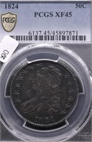 1824 PCGS XF 45 BUST HALF DOLLAR