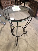 Wire glass top stand 26" tall by 16" round