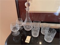 Waterford Crystal Decanter, 2 Brandy Sniffers &