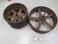 Local P/U Only - 2 Large Old Pulley Wheels