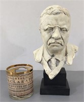 Teddy Roosevelt Bust w/Bicentennial Glass