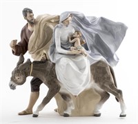 Large Lladro Porcelain Flight into Egypt Figurine