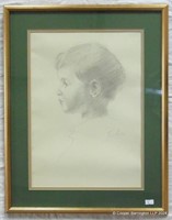 Augustus John  Portrait Drawing of a Young Boy