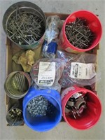 red metal roofing screws, nails, more
